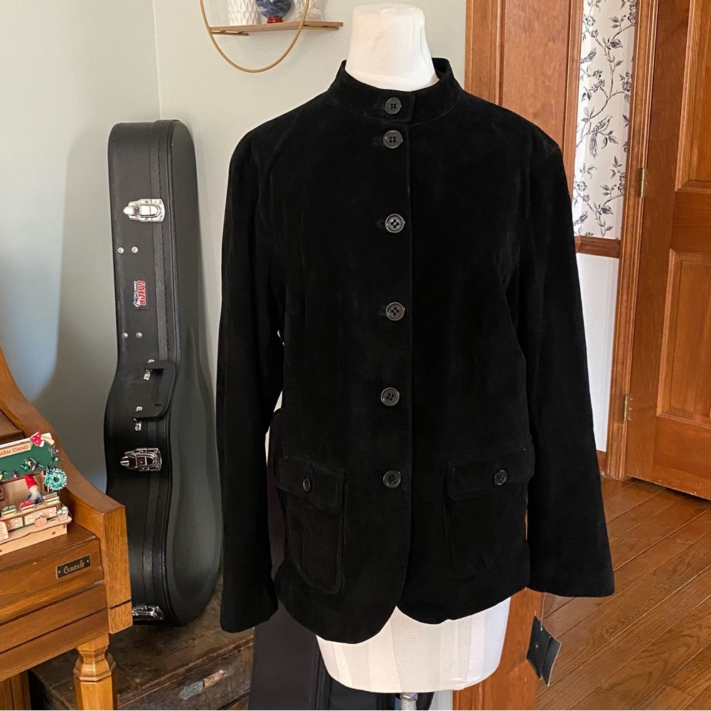 Vintage Liz Claiborne suede leather black Women's Jacket size 1x